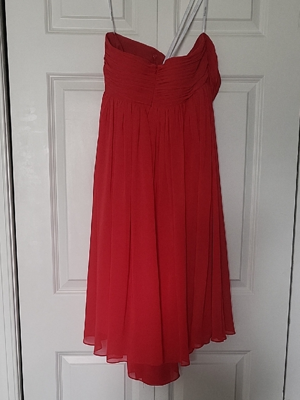 Andrew Adela Red Formal Prom Dress Sheer Overlay Women Size 16 - Picture 2 of 9